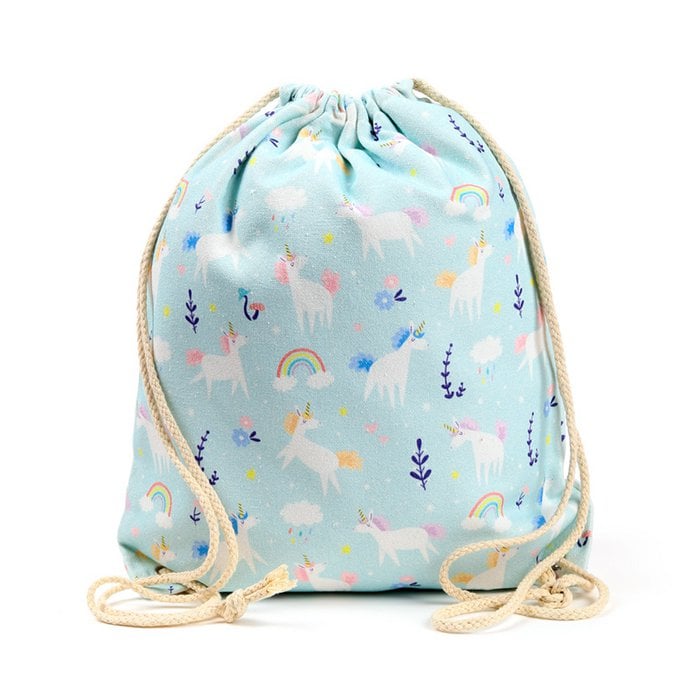 Eenhoorn gymtas blauw