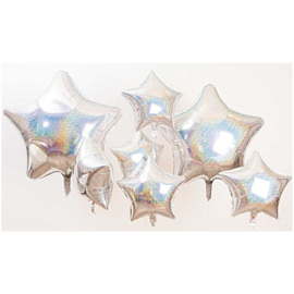 Rico Design folieballon ster zilver iriserend