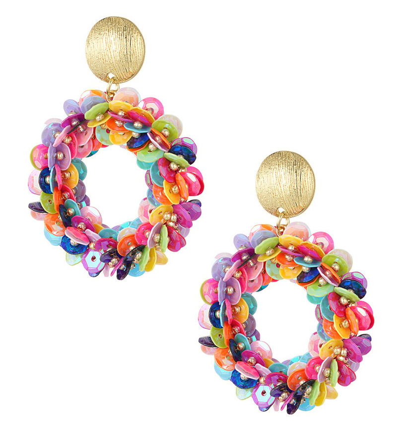 Sequin drop oorbellen multicolour