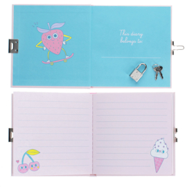 Rex London dagboek met hangslot pastel doodles