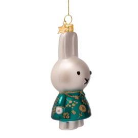 Vondels kerst ornament Nijntje in groene feestjurk