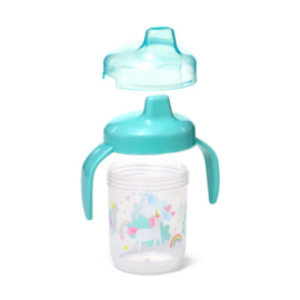 Tuitbeker met deksel unicorn magic aqua blauw