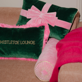 Vondels cushion velvet bow green pink