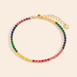 Rebelle Amsterdam tennis bracelet rainbow