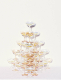 Vondels champagne coupe set ripple amber
