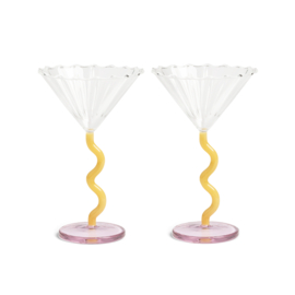 &Klevering champagne coupe set curve caramel