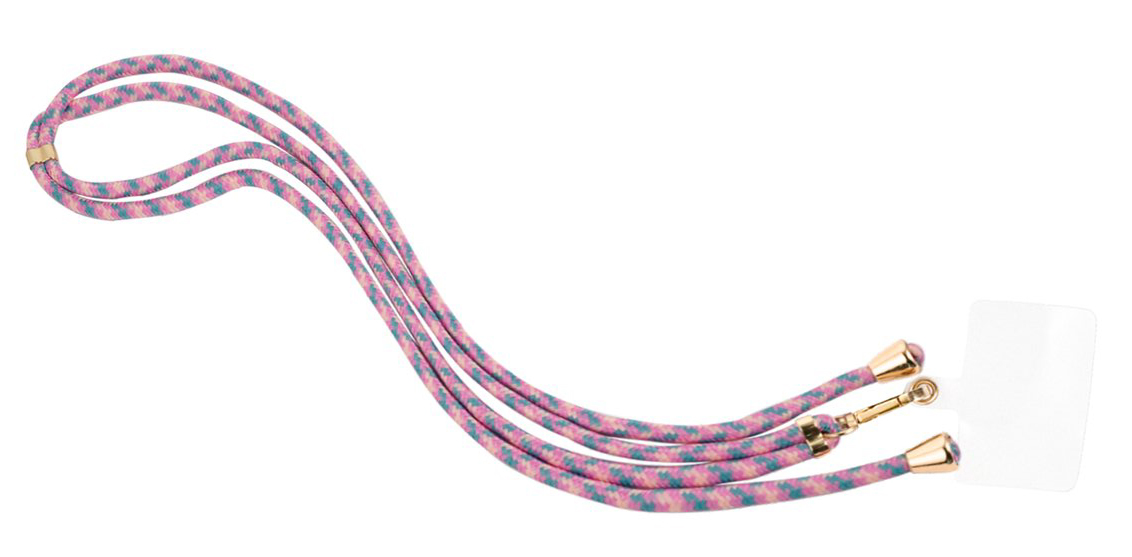 Telefoonkoord blauw roze