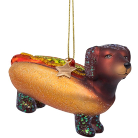 Vondels kerst ornament hotdog teckel