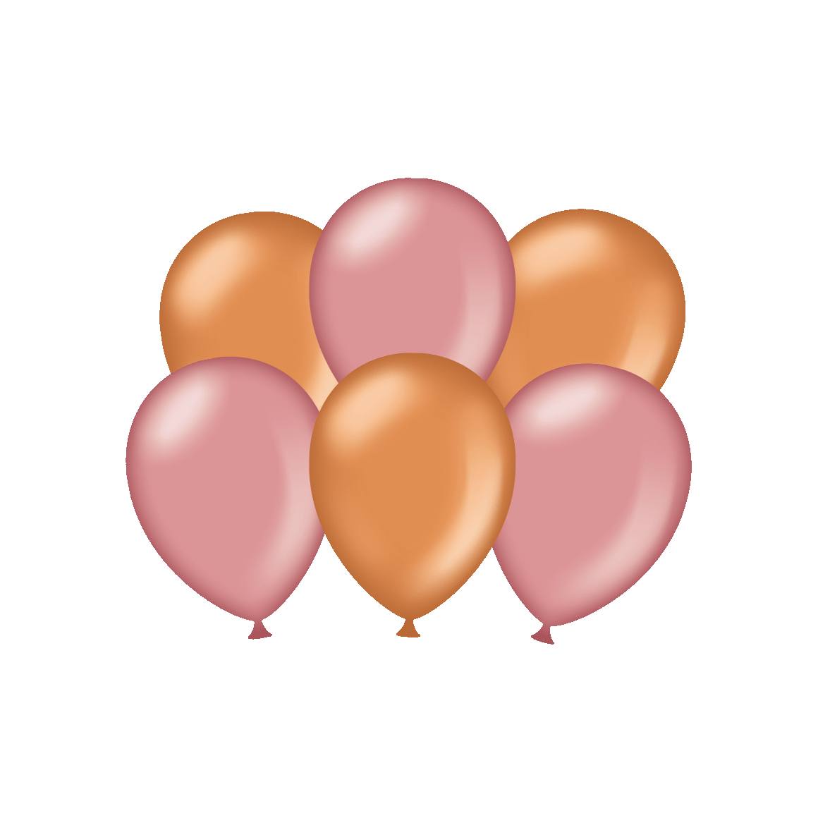 Ballonnen koper roségoud metallic 6 stuks