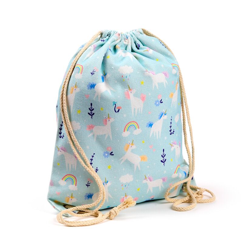 Eenhoorn gymtas blauw