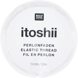 Rico Design elastisch draad 1 mm / 3 m transparant
