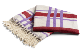 &Klevering plaid plano 130 x 200 rood paars