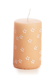 Stompkaars bloemen pastel perzik