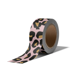 Washi tape cheetah roze goud