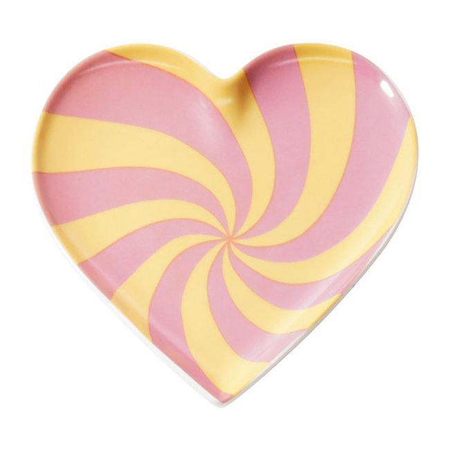 Schaaltje hart swirly roze geel