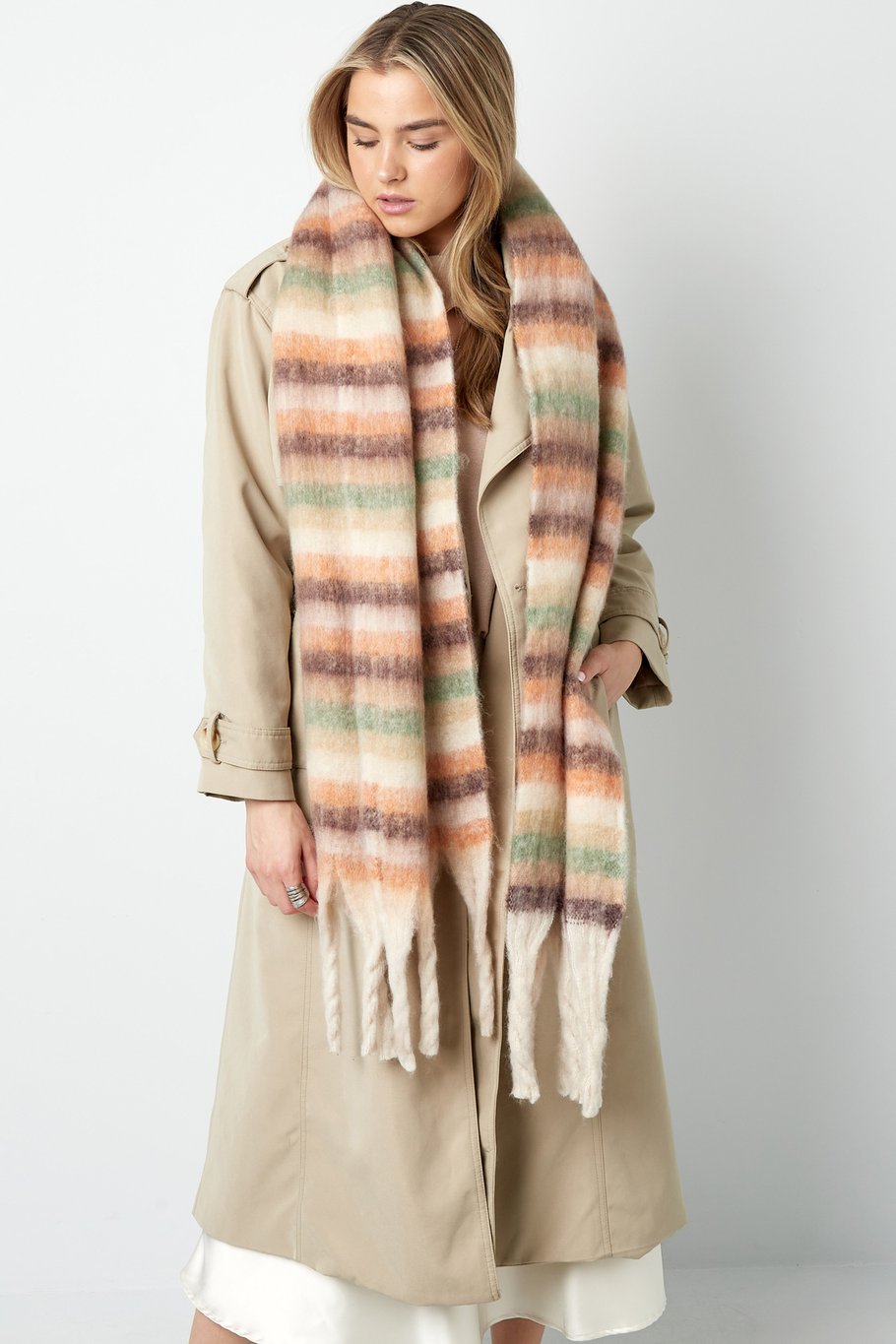 Sjaal stripes soft pumpkin