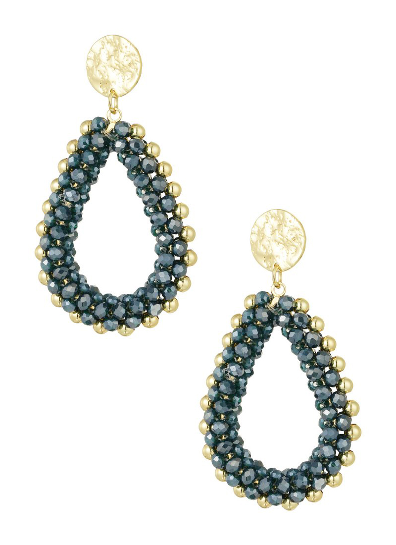 Bead drop oorbellen blauw