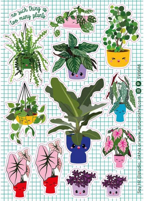 Studio Inktvis stickervel planten