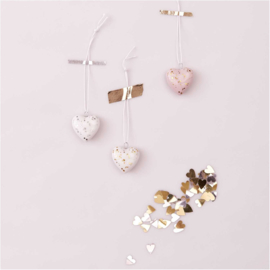 Rico Design porseleinen hart hanger lichtroze goud