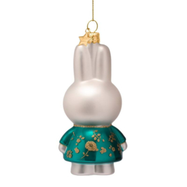 Vondels kerst ornament Nijntje in groene feestjurk