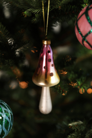 &Klevering kerst ornament mushroom paars