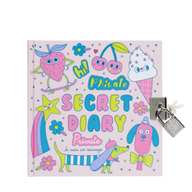 Rex London dagboek met hangslot pastel doodles