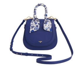 Fable England blue Agnes top handle saddle bag