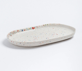 Egg back home party tray groot ovaal 30 cm wit