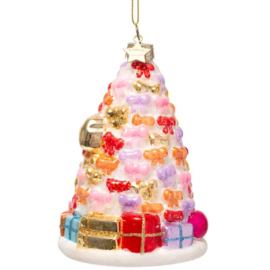 Vondels kerst ornament kerstboom met strikjes en cadeaus