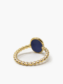 Vintouch Italy Ginevra mini cameo stacking ring blauw