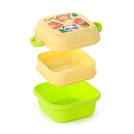Bento snackbox 2 vakken jungle dieren