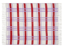 &Klevering plaid plano 130 x 200 rood paars