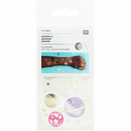 Rico Design plak tatoeages universum glow in the dark
