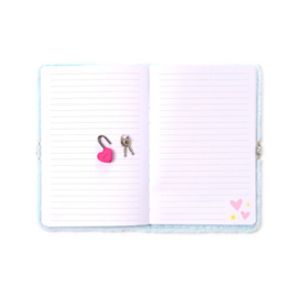 Dagboek met slot fluffy unicorn