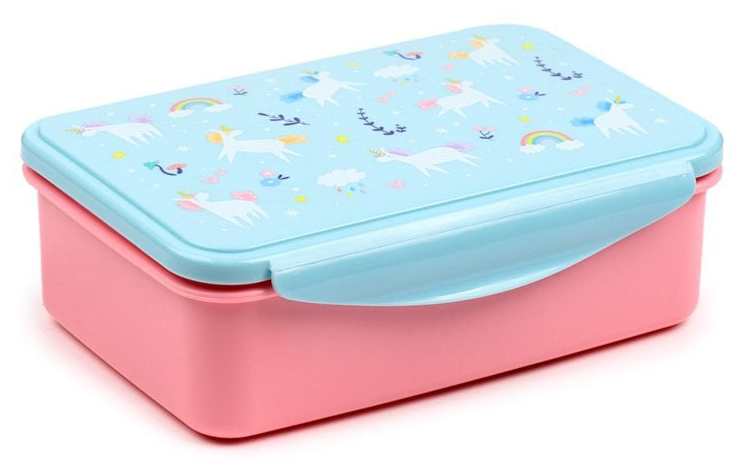 Lunchtrommel eenhoorn blauw roze