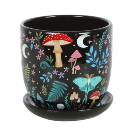 Bloempot met schotel dark forest