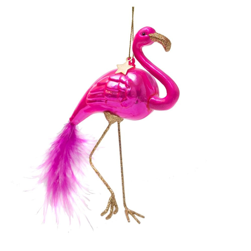 Vondels kerstbal flamingo