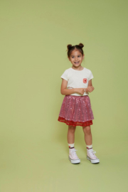 T-shirt met crochet zakje salsa sunset