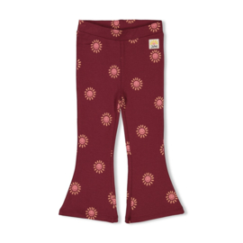 Flared Broek AOP Salsa Sunset Bordeaux
