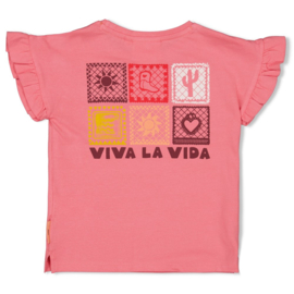 T-shirt met backprint Salsa Sunset Roze