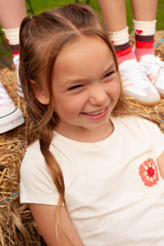 T-shirt met crochet zakje salsa sunset