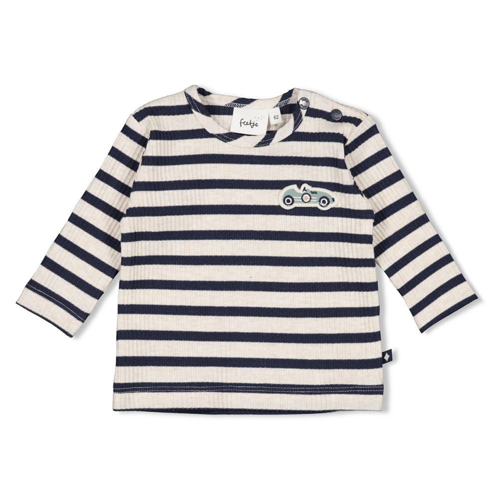 Feetje Longsleeve rib gestreept Let's Go Marine kleur