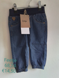 Feetje Broek Indigo MET HARTJE