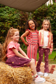 Flared Broek AOP Salsa Sunset Bordeaux