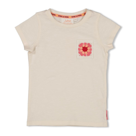 T-shirt met crochet zakje salsa sunset