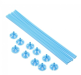 Ballonstokjes blauw 10 stuks