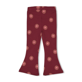 Flared Broek AOP Salsa Sunset Bordeaux