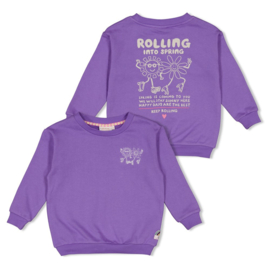Jubel sweater met backprint Rolling into Spring