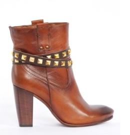 Riemen - Bruin met gouden studs lang (prijs per paar)