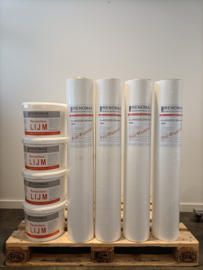200m2 Glasvezel, renovlies behang Glad 200 grams + 40kg renovlies lijm